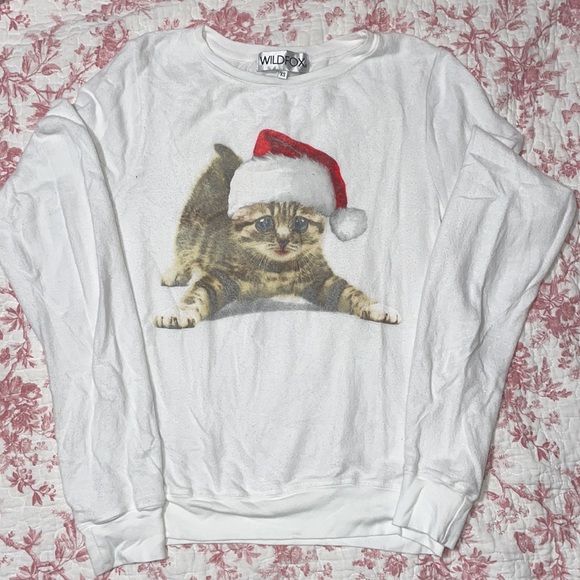 WILDFOX VINTAGE 🐱 Christmas ❤️ sweatshirt - Picture 2 of 5